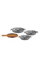 Brioni Stone-H 7 Parça Çizilmez Yanmaz Yapışmaz 18cm 20cm 22cm 3'lü Sahan Omlet Seti