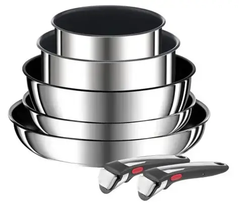 TEFAL Ingenio Preference Tit 6X Orta Set 7 Parça Tava ve Tencere Seti Paslanmaz Çelik Tava ve Tencere Seti